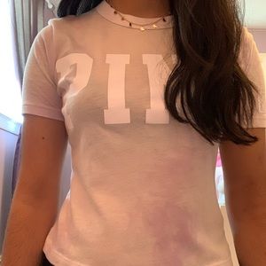 vs PINK cropped tie dye t shirt